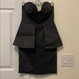 Gray strapless dress